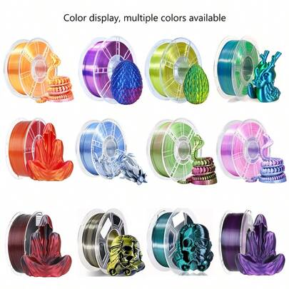Filament PLA de soie 1,75 mm, filament PLA bicolore 2 en 1 pour imprimante 3D, bobine de 1 kg (2,2 lb), précision dimensionnelle de +/- 0,02 mm, convient à la plupart des imprimantes 3D FDM