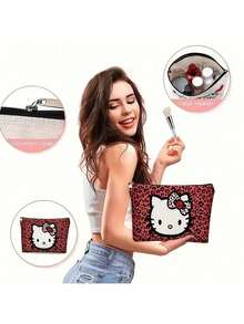 1pc Fashionable Leopard Print Cosmetic Bag, Suitable For Travel And Daily Makeup Storage - Multicolor - View 3