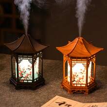 160ml Household Mini Ultrasonic Mist Humidifier With Night Light, Warm & Cool Light Switchable, Desktop Decor, Christmas Gift - Multicolor - View 4
