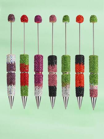 1/3/5/10 支多色豪华全水晶圆珠笔，带光滑黑色墨水，创意 DIY 珠宝笔，适合学校、办公室、学习、礼物