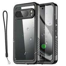Waterproof Case For Pixel 10/Pixel 10 Pro XL/Pixel 10 Pro Case Waterproof Built-In Screen&Camera Lens Protector, [IP68 Underwater][12FT Military Grade Shockproof] Cell Phone Sleeves, Black/Clear - Black - View 9