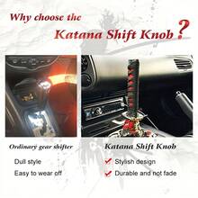 200mm JDM Katana Shift Knob - Universal Dustproof Shift Boot Collar & Adapter For Cars - Fits Most Manual Transmissions For, Subaru, (Racing Style Gear Stick) - A - View 4