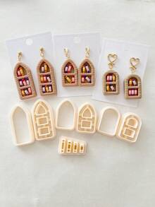 Books Clay Cutters, Polymer Clay Cutters For 3D Bookshelf Clay Earrings Jewelry Making, Back To School Book Clay Cutters For Polymer Clay Jewelry Earrings, Miniature Clay Jewelry Cutters