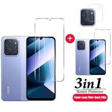 2PCS For POCO C85 Tempered Glass Film For POCO C85 Screen Protector+Lens Film