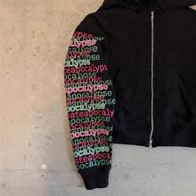 New American Street Retro Hoodie Loose Metal Decoration Y2K Personalized Zipper Sweater New - 黑色 - 查看 3