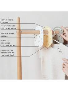 8 piezas/set Divisores de armario para bebé - Separadores de percha de madera de doble cara para organizar la ropa del bebé, organizador de armario para bebé, organización de la guardería para ropa de bebé recién nacido a 2 años, niño y niña, regalo de ducha de bebé, decoraciones para la habitación - Multicolor - Ver 3