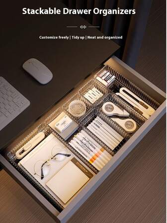 Transparent Acrylic Cosmetic Storage Box, Drawer-Style Desktop Organizer, Can Store Makeup Brushes, Cosmetics, Face Masks, Lipsticks, Eyebrow Pencils, Etc., And Can Also Be Used As A Cosmetic Bag.