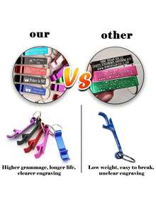 Móc khóa mở nắp chai bằng kim loại nhẹ, khắc chữ theo yêu cầu (kèm túi đựng), nhiều màu sắc - Khắc chữ cá nhân hóa, thích hợp cho đám cưới, sự kiện doanh nghiệp, quà tặng tiệc tùng, quà tặng khuyến mãi. - Màu Hồng Tươi - Xem 6