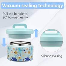 3D Pattern 8OZ Thermal Lunch Box, Mini Insulated Stew Cup, Convenient Thermal Bottle, Double Layer 304 Stainless Steel Soup Bowl, Leak-Proof Sealed Storage Container, Thermal Insulation Food Bottle, Wide Mouth Soup Bowl, Gift Idea - Multicolor - View 9