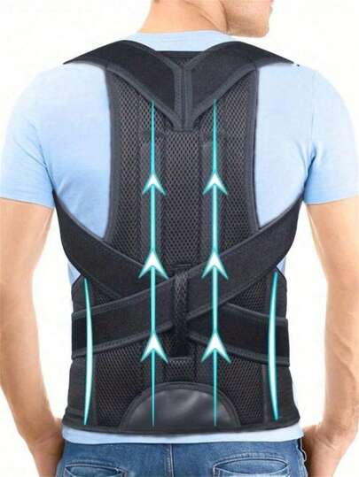 Corretor de postura ajustável com suporte para pescoço e costas, suporte para a coluna e ombros, cinta modeladora invisível para adultos, ajuste firme, ideal para uso diário, casa, escritório, trabalho, esportes e exercícios, modelador de cintura neutro, beleza e saúde, compressão e suporte corporal, aumenta a autoconfiança.