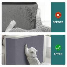 1 alfombrilla autoadhesiva para rascar gatos de 200 x 40 cm con textura de alfombra para proteger la pared, el sofá y los muebles. Protector antiarañazos reutilizable para gatos, protector decorativo para garras de gato, color gris claro. - Gris Claro - Ver 6