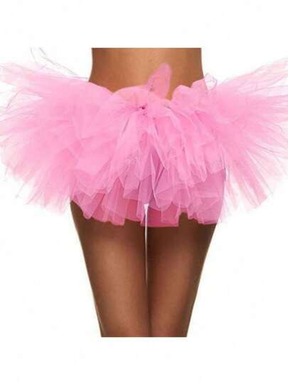 1 st. 5-lagers tyllkjol för vuxna, kostymfest, tårtkjol, söt 5-lagers puffkjol för jul, cosplay, fester