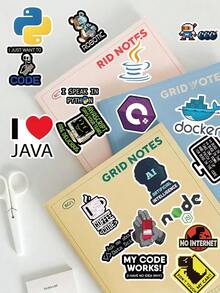Bộ 60 miếng dán lập trình dễ thương và vui nhộn - Những miếng dán dành cho nhà phát triển lập trình cực chất để trang trí laptop, bình nước, sổ tay. - Nhiều màu - Xem 6