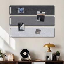 1 块壁挂式公告板，浪漫留言板，带自粘软木条和毛毡，可用于发布公告和笔记 - 长黑板公告栏