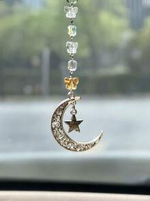 Autohängedekoration: Cut Out Mond- und Sternförmiger bunter Kristall Auto Aufkleber