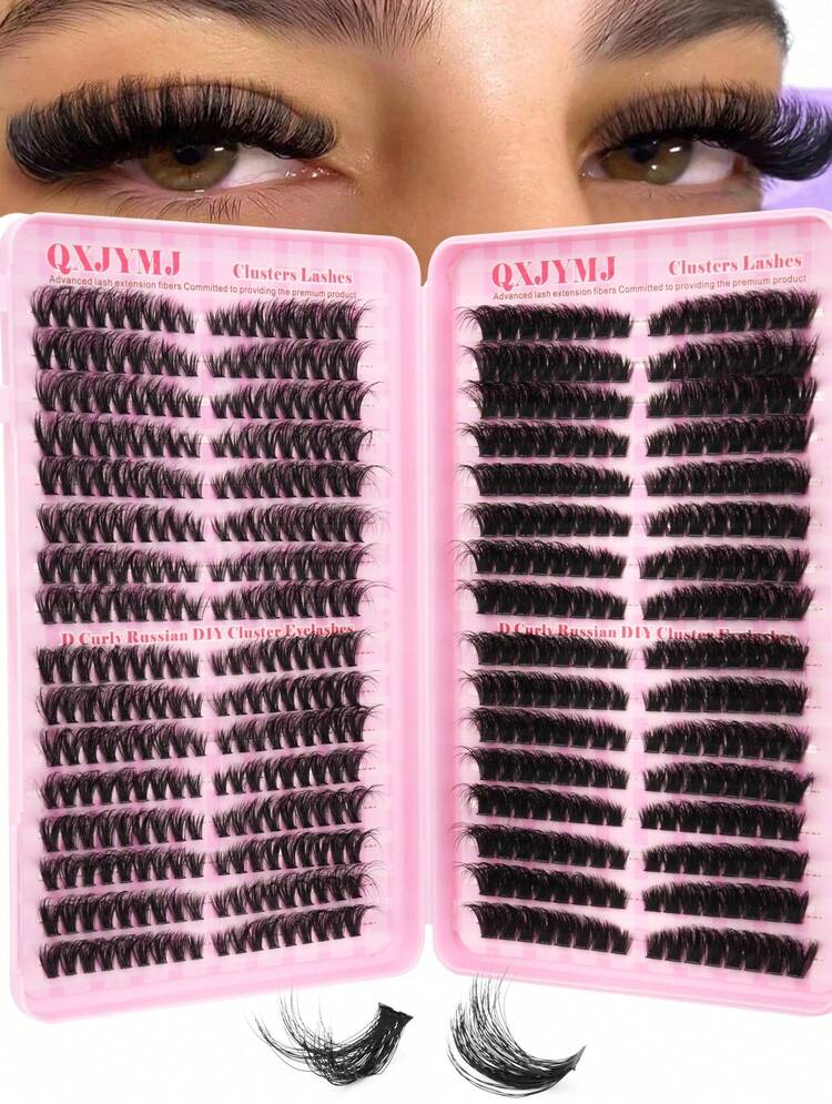 576 Pieces Individual Cluster Eyelash Extensions With D Curl, High Capacity, Beginner-Friendly, Smooth And Natural-Looking. Large, Realistic, Segmented False Eyelashes, Portable And Reusable. Classic False Eyelashes For Eye Makeup, Beauty, Eye Enlargement For Cosplay, Weddings, Night Parties, And Daily Use. | SHEIN USA