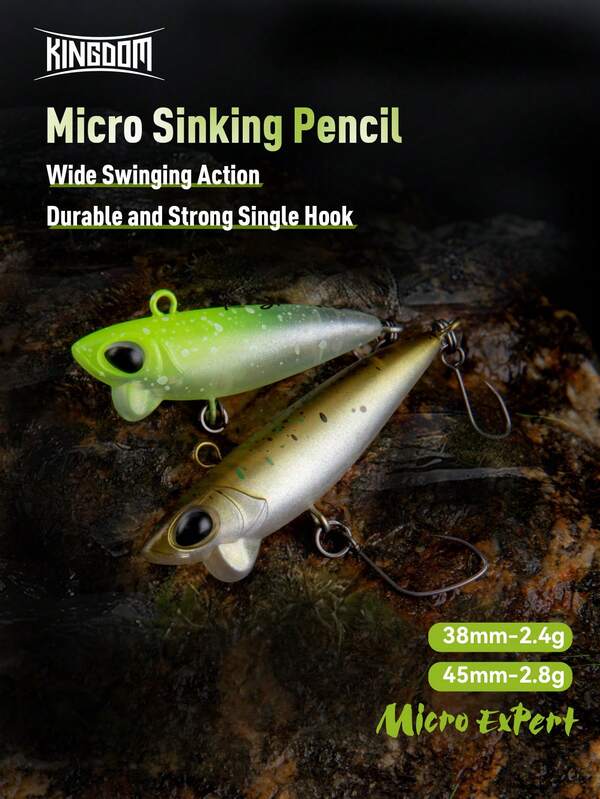 KINGDOM Kingdom Micro Sinking Pencil Fishing Lure 2.4g/38mm 2.8g/45mm Sinking Hard Bait ABS Fishing Tackle Artificial Hard Baits Crankbaits Tackle Wobblers
