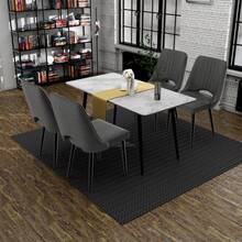 Esszimmerstühle 4er Set, Stühle Esszimmer Stoff mit Hoher Rückenlehne, Küchenstühle Modern mit Metallfüßen, Gepolsterter Esstisch Stühle Geeignet - Dunkelgrau - Übersicht 6