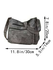 Christmas Autumn-Winter Men's And Women's Shoulder Crossbody Bag With Contrasting Tie-Dye Print, Multiple Pockets, Adjustable Shoulder Strap, Suitable For Daily Commuting, Must-Have For Outings. - Multicolor - View 2