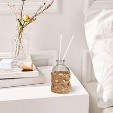 1pc 50/100ml Retro Grass Weaving Glass Diffuser Bottle - Transparent, No-Flame Required, Ideal For Home Freshness, Rattan Reed Diffuser, Diffuser For Home, Ideal Decor Gift For Christmas & New Years