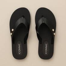 Women's Orthopedic Flip Flops In Black – Comfortable, Lightweight And Anatomical, Massaging Sole, Ideal For Fasciitis And Heel Spurs, 34-39 - 金屬 - 黑色 - 查看 1