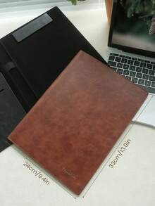 1pc Customized Name A4/Letter Size File Folder, Vintage Personalized Engraved Gold Letter Combination, Customized Vintage Leather File Folder With Pen Holder, Customized Magnetic Clipboard Notebook File Folder, Customized Business File Folder, Personalized Notebook, Business Gift, Upgrade Corporate Gift, Travel Organizer, Quiet Luxury - Multicolor - View 7
