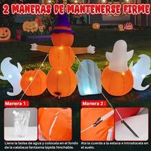 1.8M Calabaza Inflable Decoracin de Halloween, Lindo Decoracin Inflable con el Cuerpo del Crneo y con Luces para Halloween Al Aire Libre Interior del Partido Jardn Csped - 2.7M - Calabaza Fantasma Lápida - Ver 5