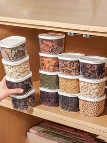 Awaoko 8pcs Stackable Spice Jars Set With Lids - Made Of PP Material, Detachable Spice Boxes For Spices, Herbs, Seasonings, Multi-Purpose Kitchen Organization And Food Storage - Multicolor - View 3