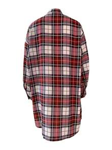 Modest Long Sleeve Regular Length Blouse For Women With Striped Woven Fabric Shirt Collar And Button Front Flare Sleeves - Multicolor - View 4