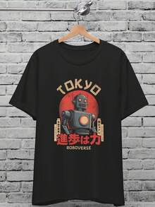 Tokyo Roboverse Multicolor Uni T-Shirt For  & Wo, Vintage Japanese Poster, R Japanese Robot Shirt, Anime Robot, Funny Gift Shirt - Style7 - View 1