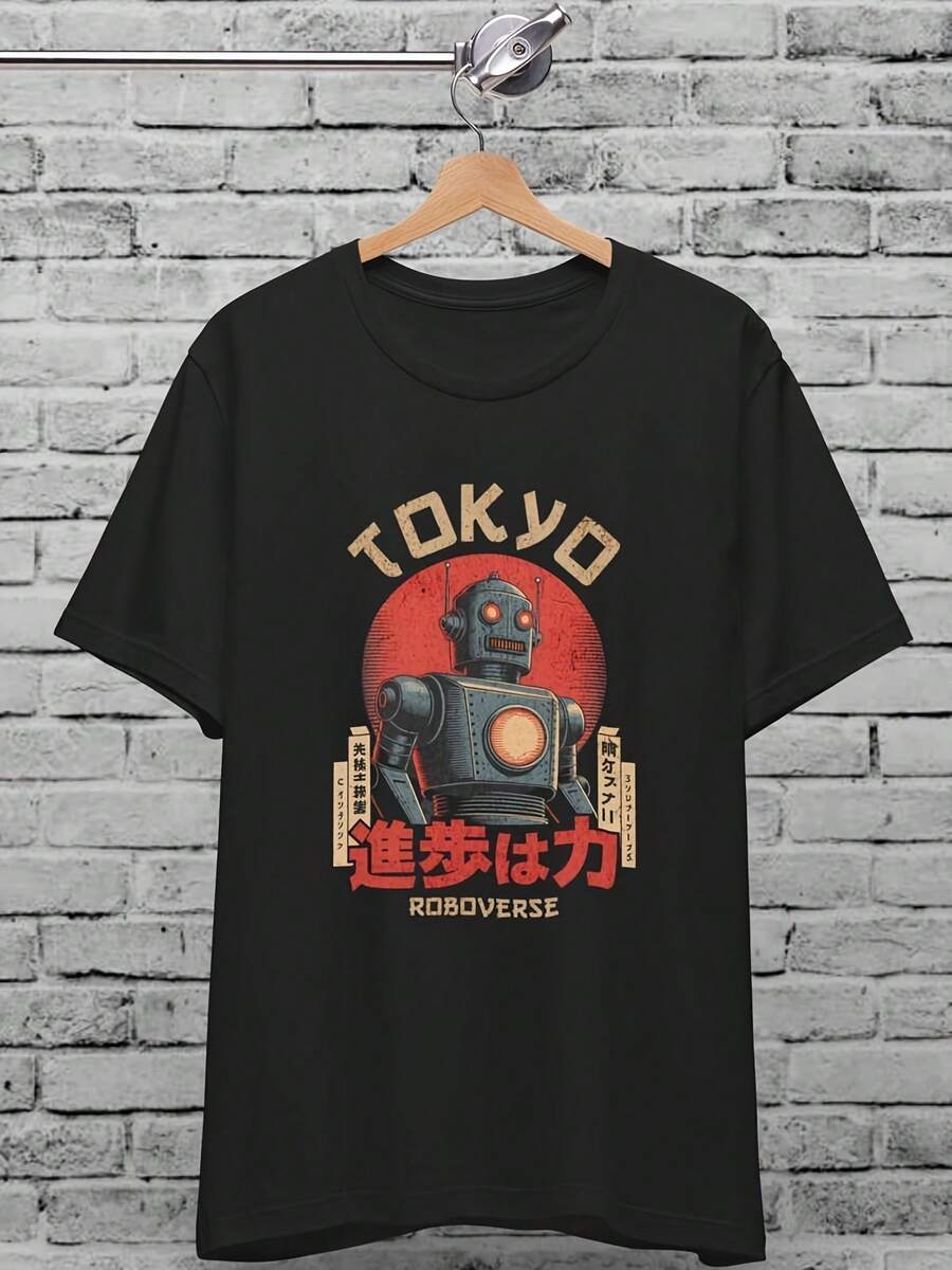Tokyo Roboverse Multicolor Uni T-Shirt For & Wo, Vintage Japanese Poster, R Japanese Robot Shirt, Anime Robot, Funny Gift Shirt - Style7 - View 1