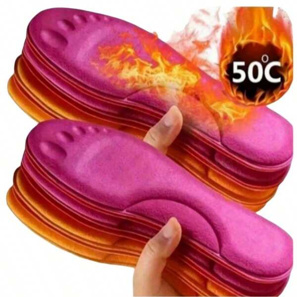 1Pair Ultra-Warm Self-Heating Insoles Ultra-Soft,Thickened,Non Sweat-Absorbing, Anti-Odor,Memory Foam Shoe Pads Perfect For Cold Winter Outdoor Sports And Everyday Wear For Men And Women
