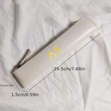 One Personalized Golden Name Artificial Leather Durable High-Quality Pencil Case, Essential For School And Office Use. - Multicolor - View 7