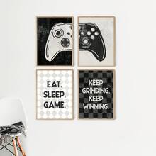 1 件帆布墙饰、带框墙饰、游戏玩家墙饰、男孩卧室装饰、现代黑白艺术、游戏室装饰、房间装饰、宿舍装饰、卧室装饰、家居装饰、海报、波西米亚风格装饰 - 彩色 - 查看 5