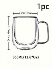 2pcs Simple Light Luxury Double-Layer Insulated Heat Preservation Good Glass Coffee Cup With Double Wall Insulation, Transparent, With Portable Handle, Suitable For Cappuccino, Latte, Tea, Hot And Cold Drinks, Suitable For Easter, Christmas, Birthday Party Back To School