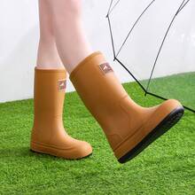 Women Rain Footwear - Khaki [Fleece Lined] - View 4