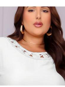 Women's Plus Size Embroidered Party Shirt Blouse - White - View 3