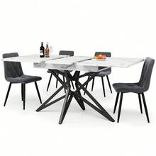Dining Tables - White + MDF + Metal - View 8