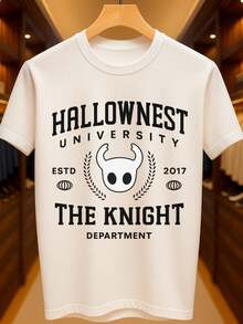 Hollow Knight Hallownest University Knight Basic Unisex T-Shirt 100% Premium Cotton – Men's And Women's | Casual, Streetwear, Plus Size, New Release With Immediate Shipping In Various Colors - 白色 - 查看 1