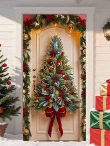 1pc Christmas Multi-Functional Christmas Pine Tree Holiday Wreath - Brightly Colored Pine Tree Wreath Suitable For Christmas, Halloween And Other Holidays - Easy To Hang, Power Off, Perfect For Parties And Celebrations, Especially Christmas, Thanksgiving And New Year