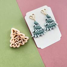 Christmas Soft Pottery Polymer Clay Cutter Mould Bowknot Garland Embossing Cutting Mold DIY Earring Pendant Jewelry Making Tool