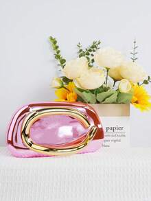 Geantă de mână metalică strălucitoare de lux pentru femei, geantă de seară elegantă, cu decor de bar metalic, pentru ocazii formale, cum ar fi gale, baluri, petreceri de Crăciun