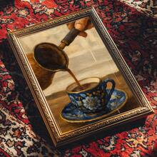 1幅带框帆布墙画，土耳其咖啡艺术版画，厨房墙面装饰，中东风格装饰，房间装饰，餐厅装饰，海报，家居装饰，复古咖啡，办公室装饰 - 彩色 - 查看 10