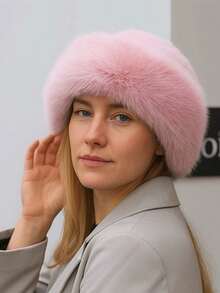 Winter Thick Warm Furry Beanies Hat Women Fashion Imitation Mink Fur Russian Cap Solid Color Plush Brimless Cap Brimless Ski Hat Hair Sleep Cap - Multicolor - View 11