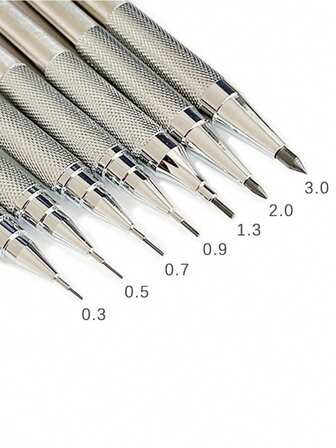 1pc Metal Automatic Pencil With Push Button And Low Centre Of Gravity For Drawing And Sketching, Refillable Back To School