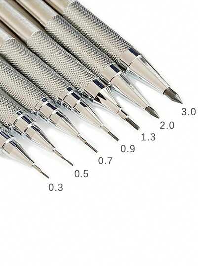 1pc Metal Automatic Pencil With Push Button And Low Centre Of Gravity For Drawing And Sketching, Refillable Back To School