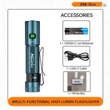 Alonefire X59 Mini EDC Keychain Flashlight Portable Mini Torch Type-C Rechargeable Work Light With Pen Clip And Tail Magnet