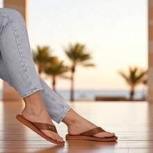 CARAMELO Women's Orthopedic Flip Flops – Comfortable, Lightweight And Anatomical, Massaging Sole, Ideal For Fasciitis And Heel Spurs, 34-39 - 金屬 - 焦糖色 - 查看 2