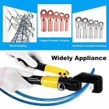 Manual Hydraulic Crimping Tool - Adjustable Pressure For Different Wire Sizes, Ergonomic Grip To Reduce Fatigue, Ideal For Home Electrical Repairs, Auto Wiring & Hobby Projects - Yellow - View 4