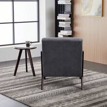 Mid-Century Modern Accent Chair&Coffee Table Set,Vintage Luxury Style, Leisure Chair(Antique Dark Gray)& Coffee Table (Walnut-Tone), Suitable For Living Rooms And Bedroom Relaxation Areas - 灰色 - 查看 6